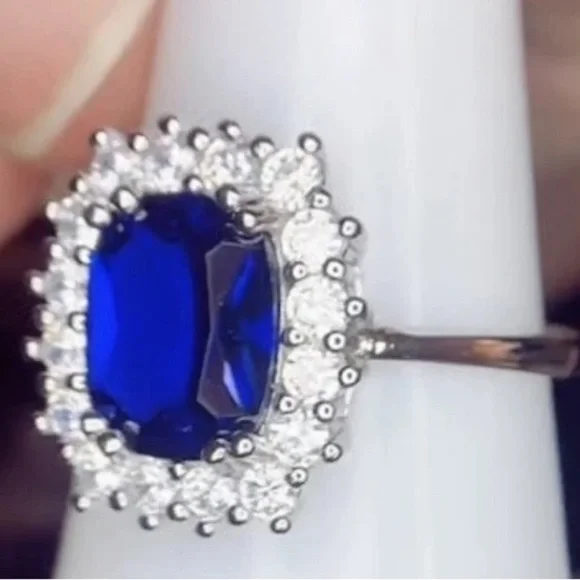 NWT Ryze Party Sapphire , White Frost CZ .925 Sterling Silver Ring - Size 5 - Picture 3 of 3